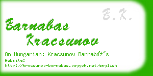 barnabas kracsunov business card